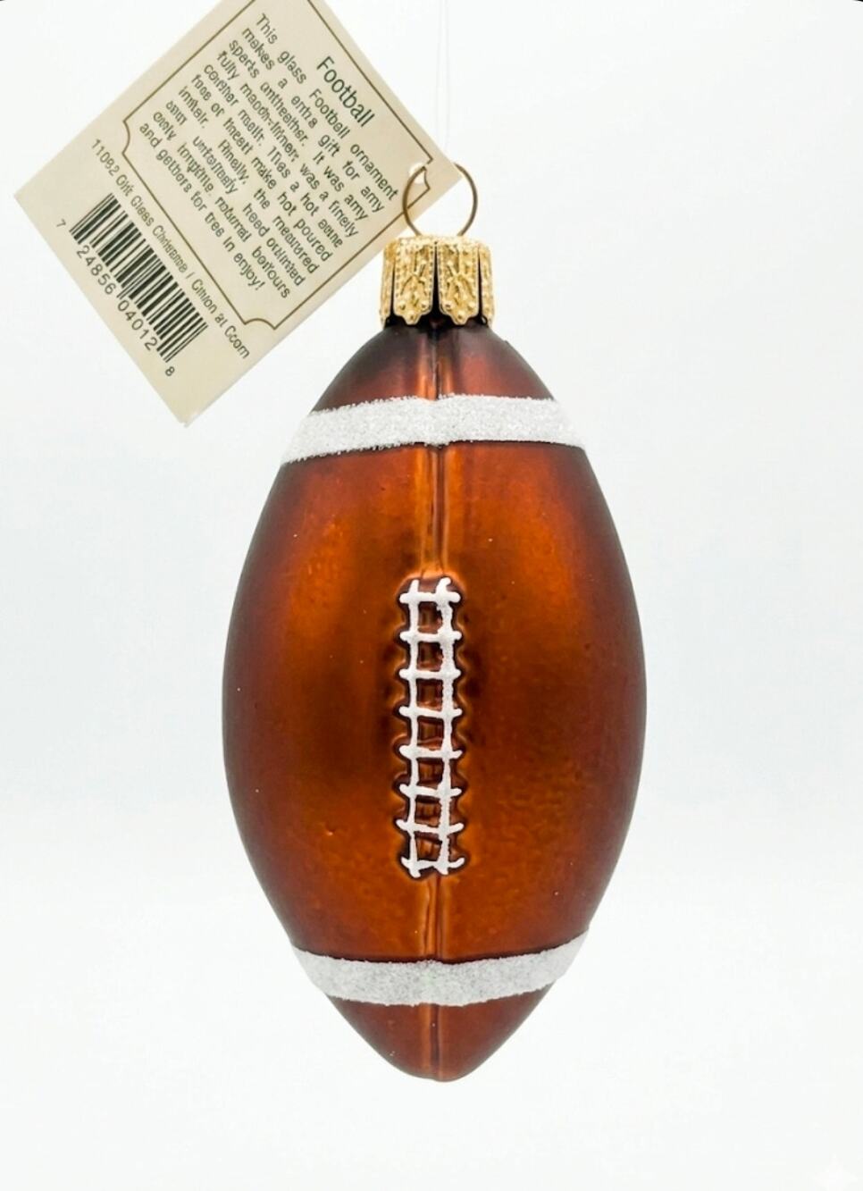 Old World Christmas Glass Football Ornament
